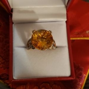 Bold Citrine Cocktail Ring (sz 7)